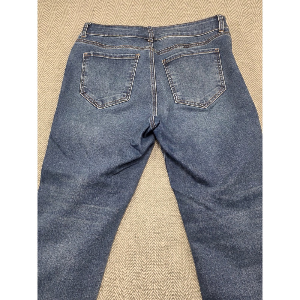 Kut from the Kloth Amy Crop Straight Leg Jeans Blue Medium Wash Size 10 Stretch - Picture 10 of 10